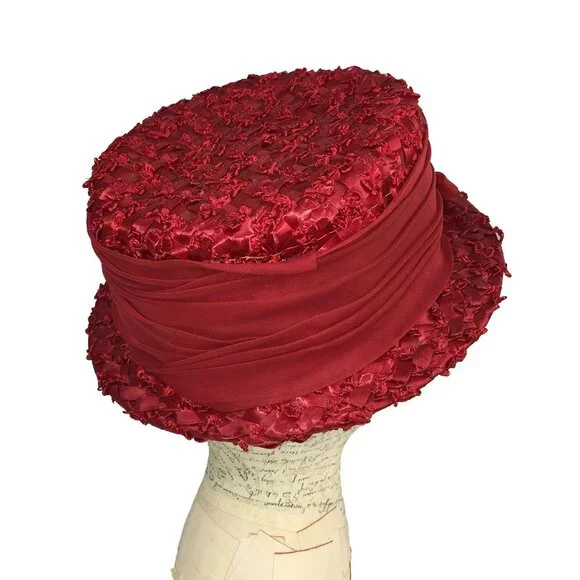 VINTAGE RED WOVEN HAT 10 display picture 3